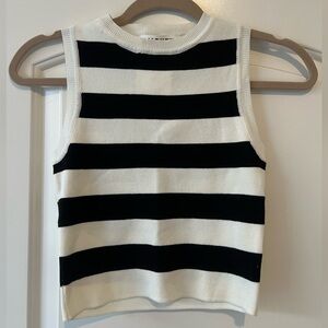 Bucket List Black & White Striped Tank Top